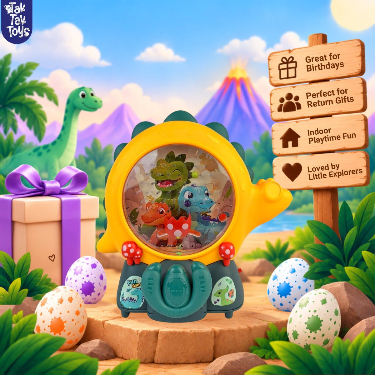 Dino Catch - Egg Catching Game, Ages 3+ Years
