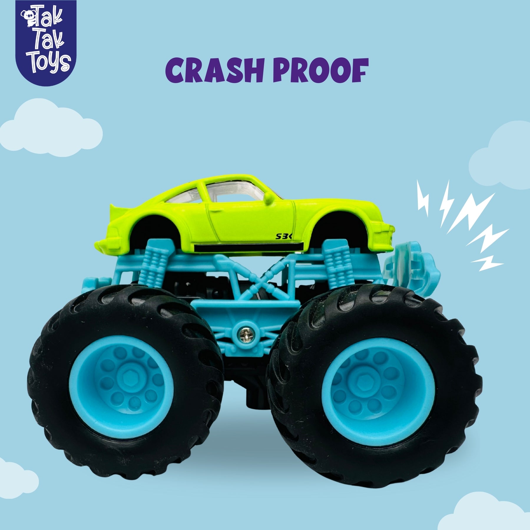 1:64 Die-Cast Off Road Monster Car With Metal Body | Green/Blue