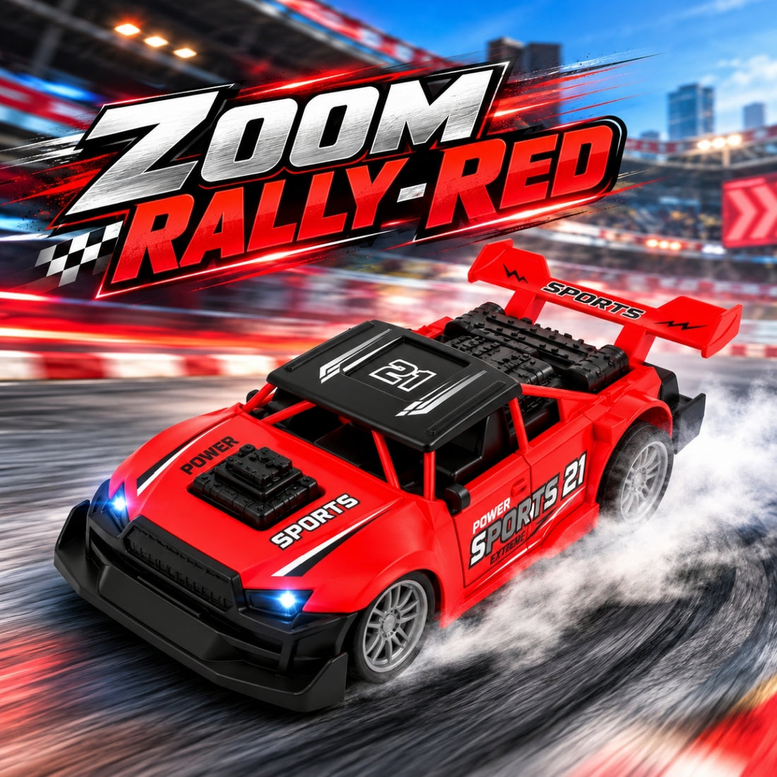 Zoom Rally - Rechargeable RC Car, Ages 4+ Years | Red