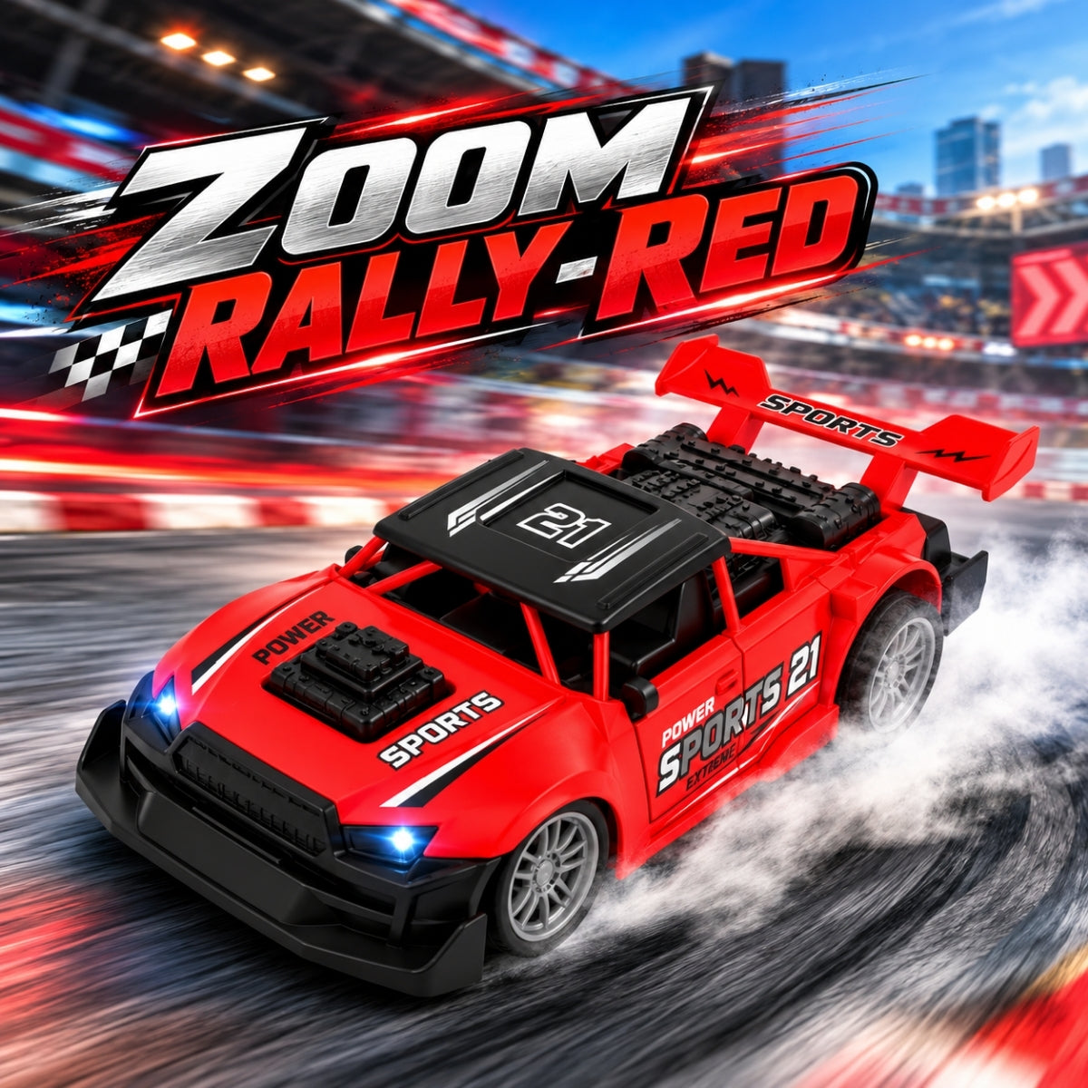 Zoom Rally - Rechargeable RC Car, Ages 4+ Years | Red