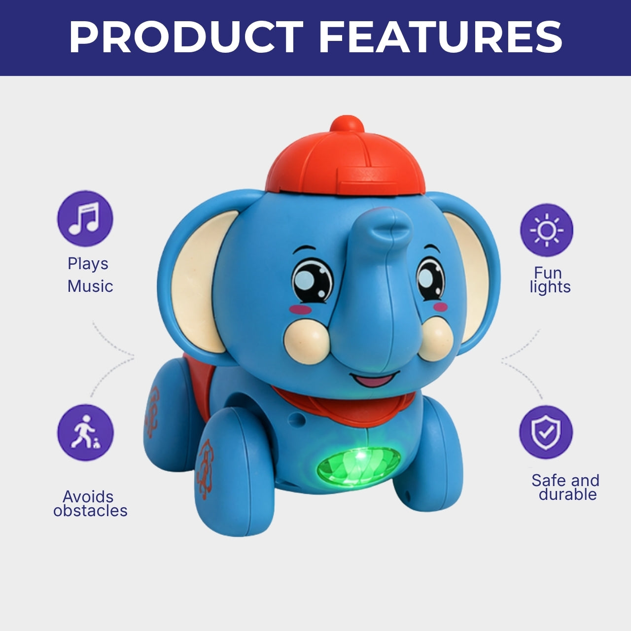 Jumpy Elephant - Interactive Musical Toy, Ages 1+ Years