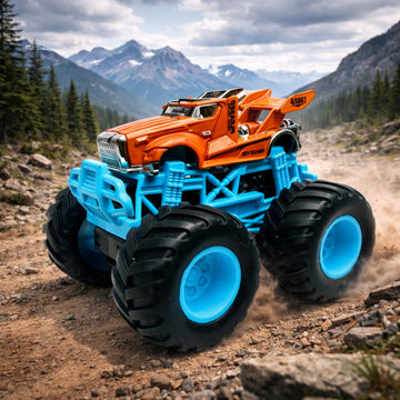 1:64 Die Cast Off Road Monster Car With Metal Body | Orange/Blue