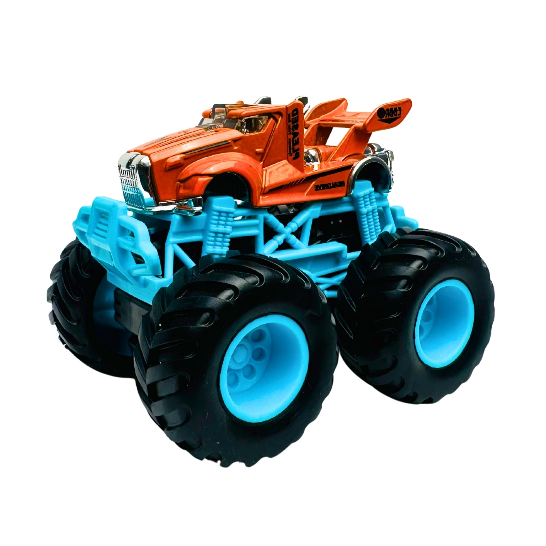 1:64 Die Cast Off Road Monster Car With Metal Body | Orange/Blue