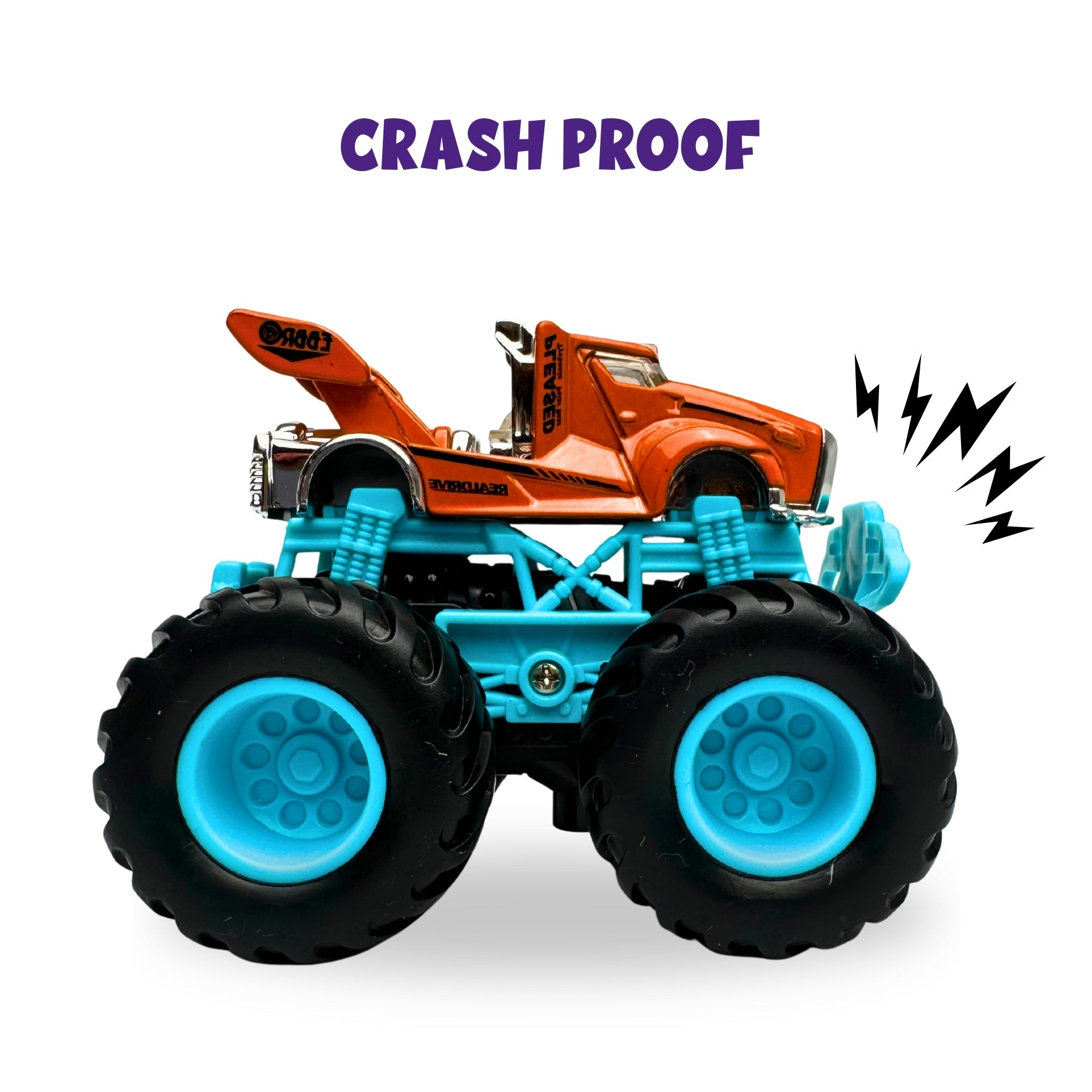 1:64 Die Cast Off Road Monster Car With Metal Body | Orange/Blue