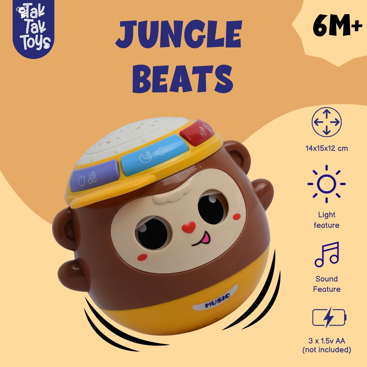 Jungle Beats - Musical Monkey Toy with Lights