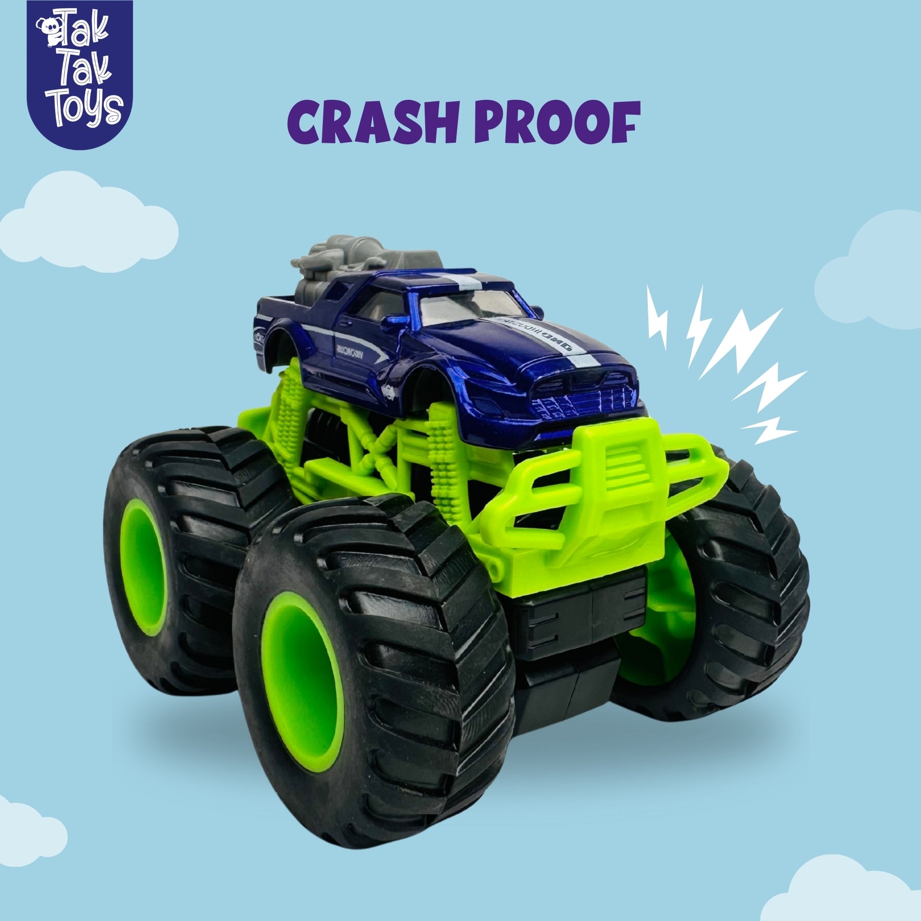 1:64 Die-Cast Off Road Monster Car With Metal Body | Purple/Green