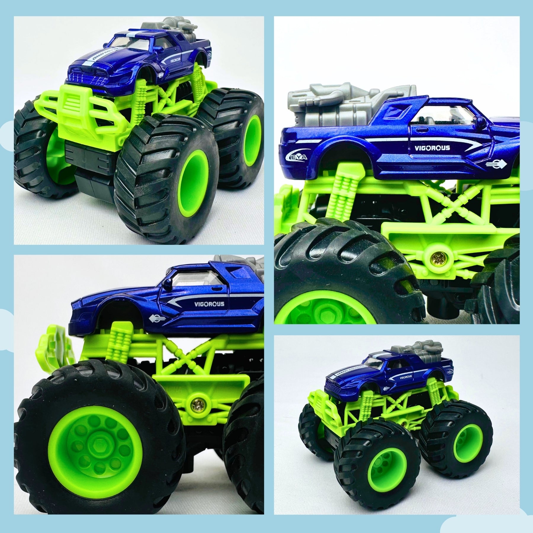 1:64 Die-Cast Off Road Monster Car With Metal Body | Purple/Green