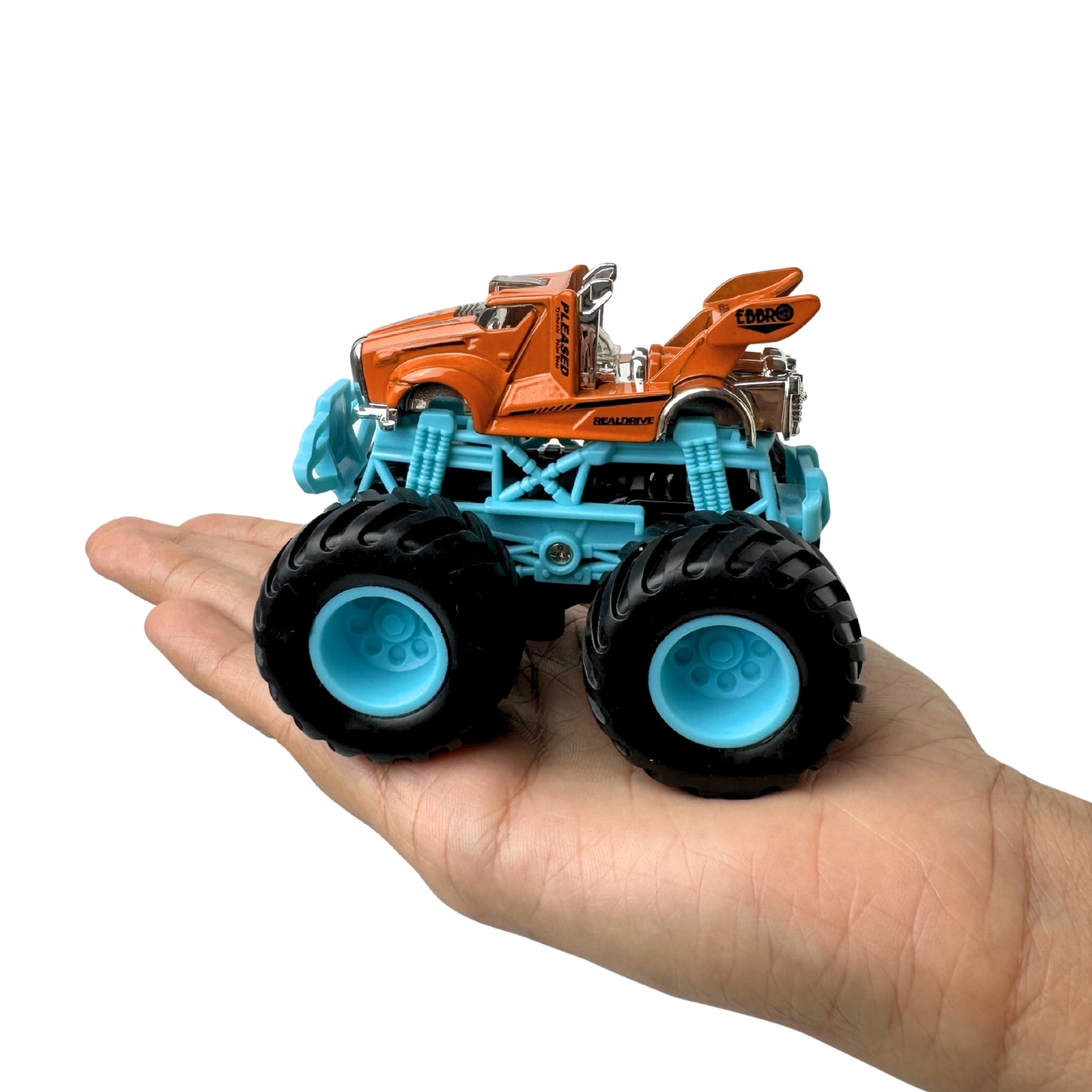 1:64 Die Cast Off Road Monster Car With Metal Body | Orange/Blue
