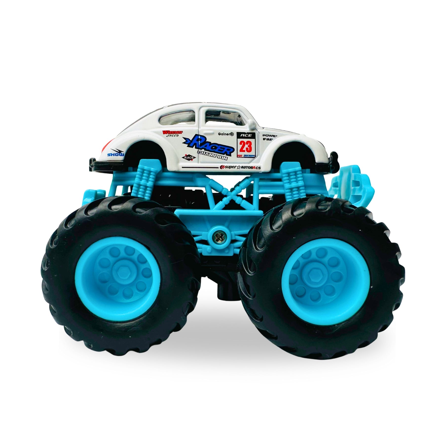 1:64 Die-Cast Off Road Monster Car With Metal Body | Black/White/Blue