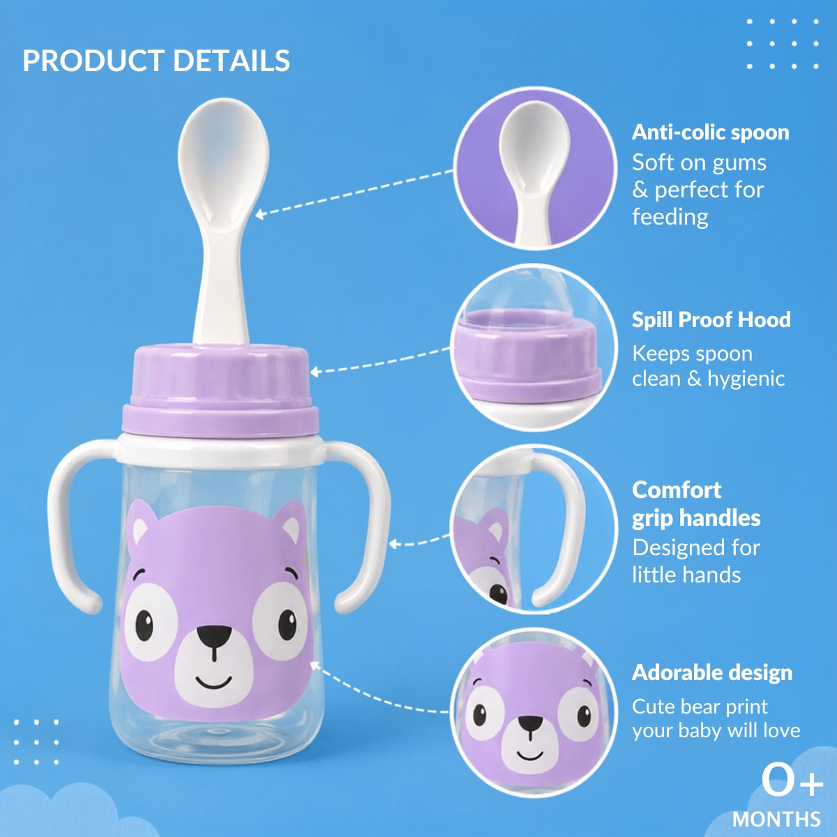 Baby Spoon Feeding Bottle - 125 ml