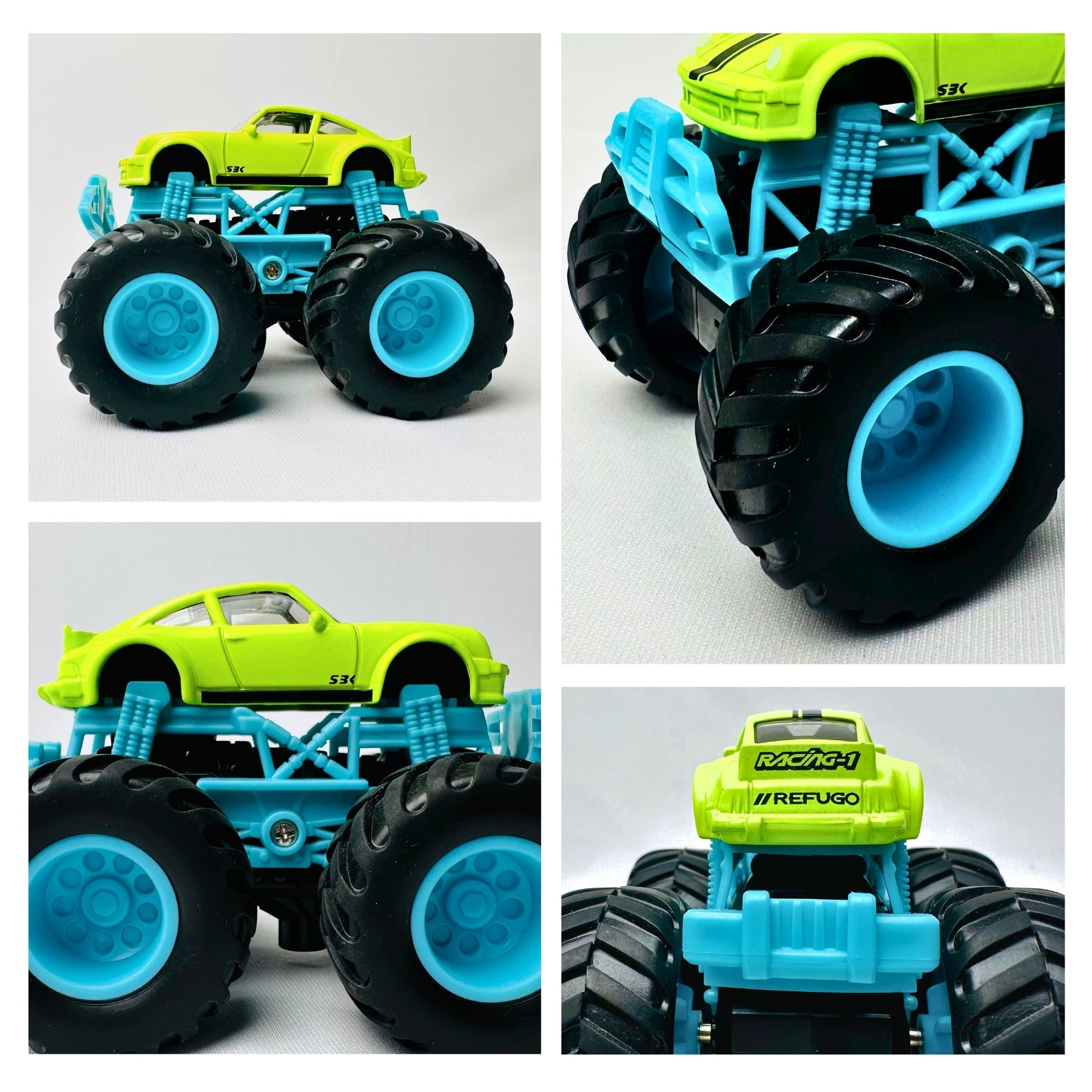 1:64 Die Cast Off Road Monster Car With Metal Body | Green/Blue