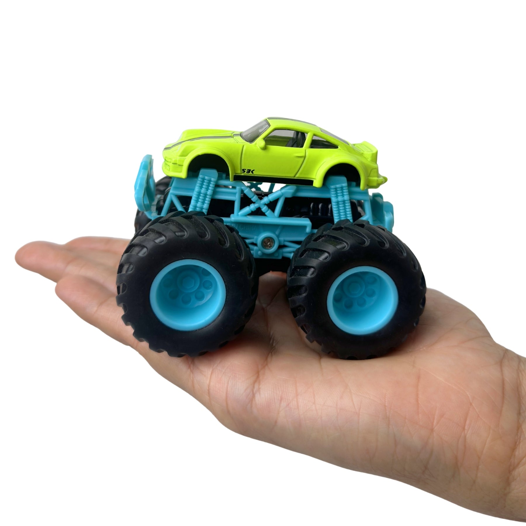 1:64 Die Cast Off Road Monster Car With Metal Body | Green/Blue
