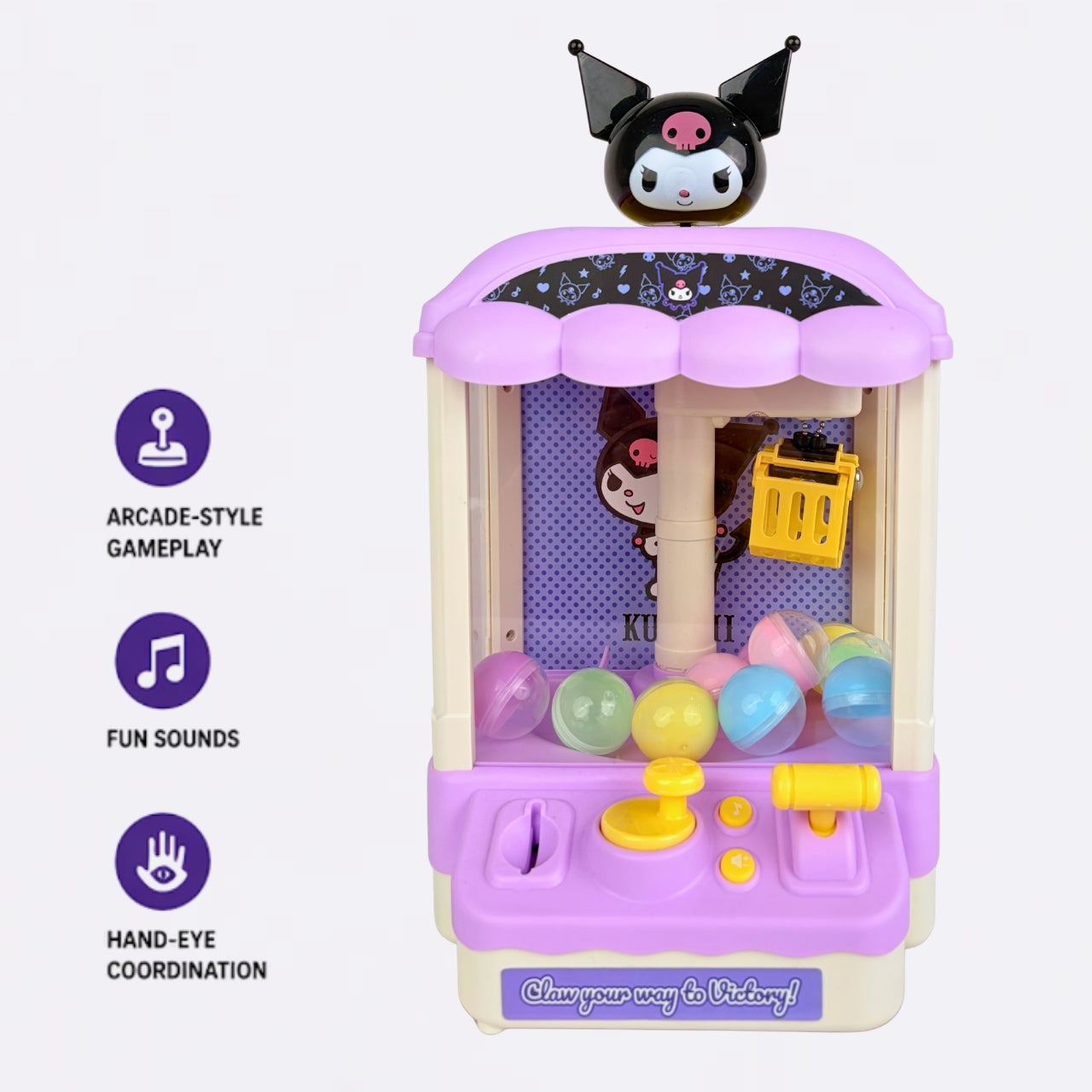 Hello Kitty Kuromi Claw Machine - Mini Arcade Toy, Ages 3+ Years