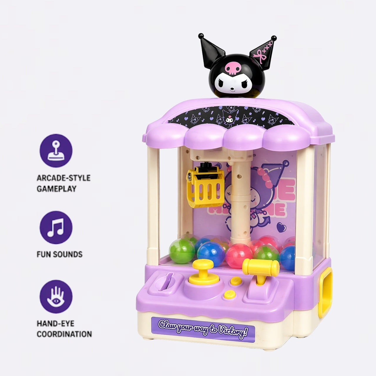 Hello Kitty Kuromi Claw Machine - Mini Arcade Toy, Ages 3+ Years