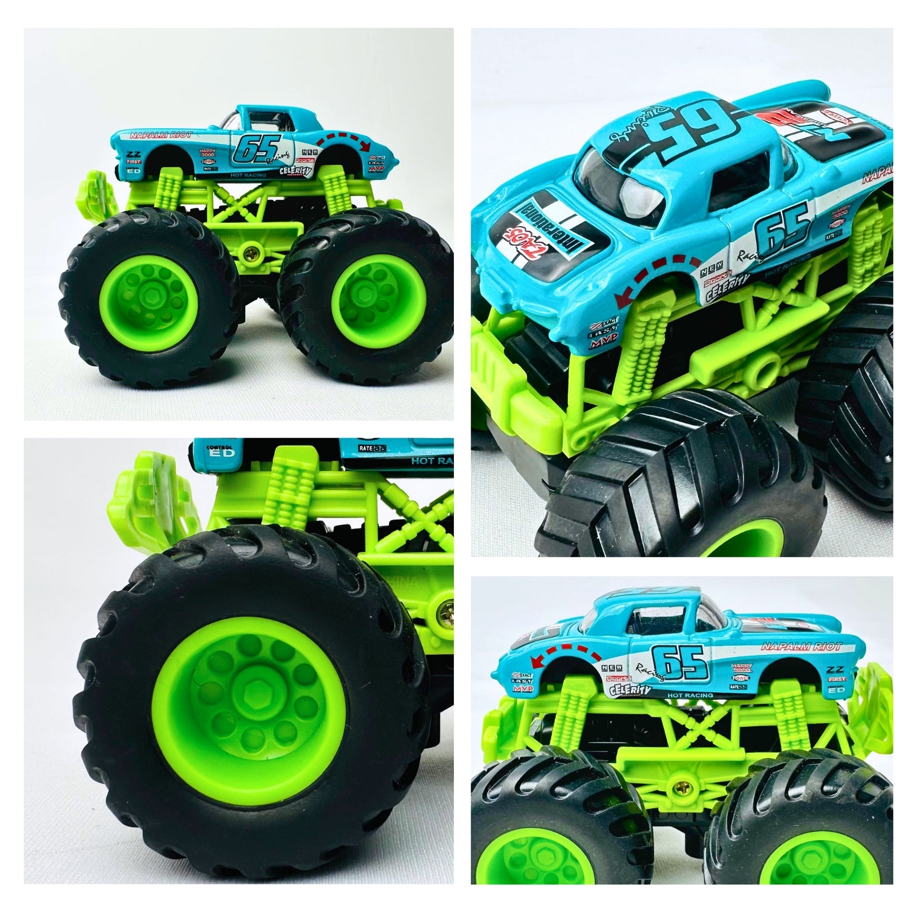 1:64 Die Cast Off Road Monster Car With Metal Body | Blue/Green