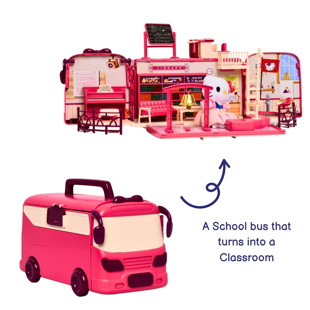 2-in-1 Convertible School Bus Playset, Ages 3+ Years