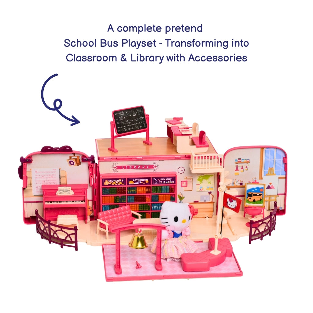 2-in-1 Convertible School Bus Playset, Ages 3+ Years