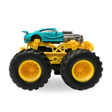 1:64 Die-Cast Off Road Monster Car With Metal Body | Blue/Silver/Yellow