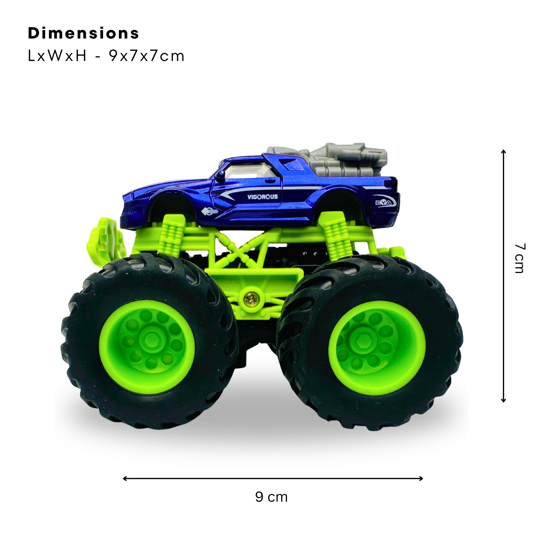 1:64 Die Cast Off Road Monster Car With Metal Body | Purple/Green