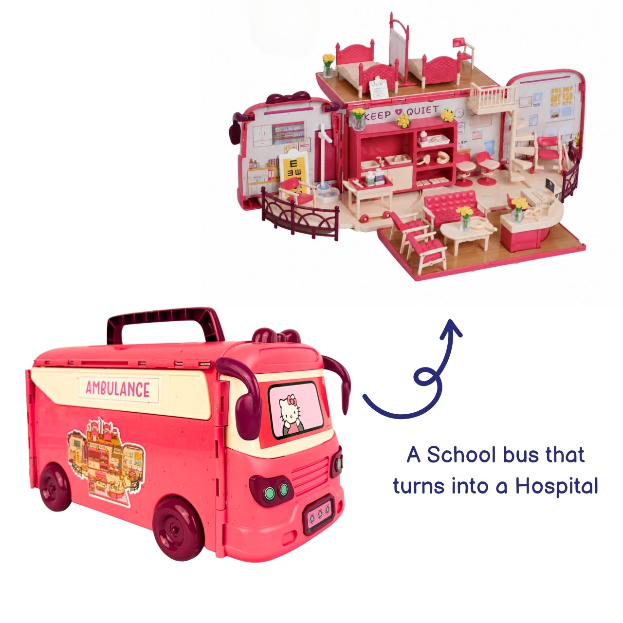 2-in-1 Convertible Ambulance Playset, Ages 3+ Years