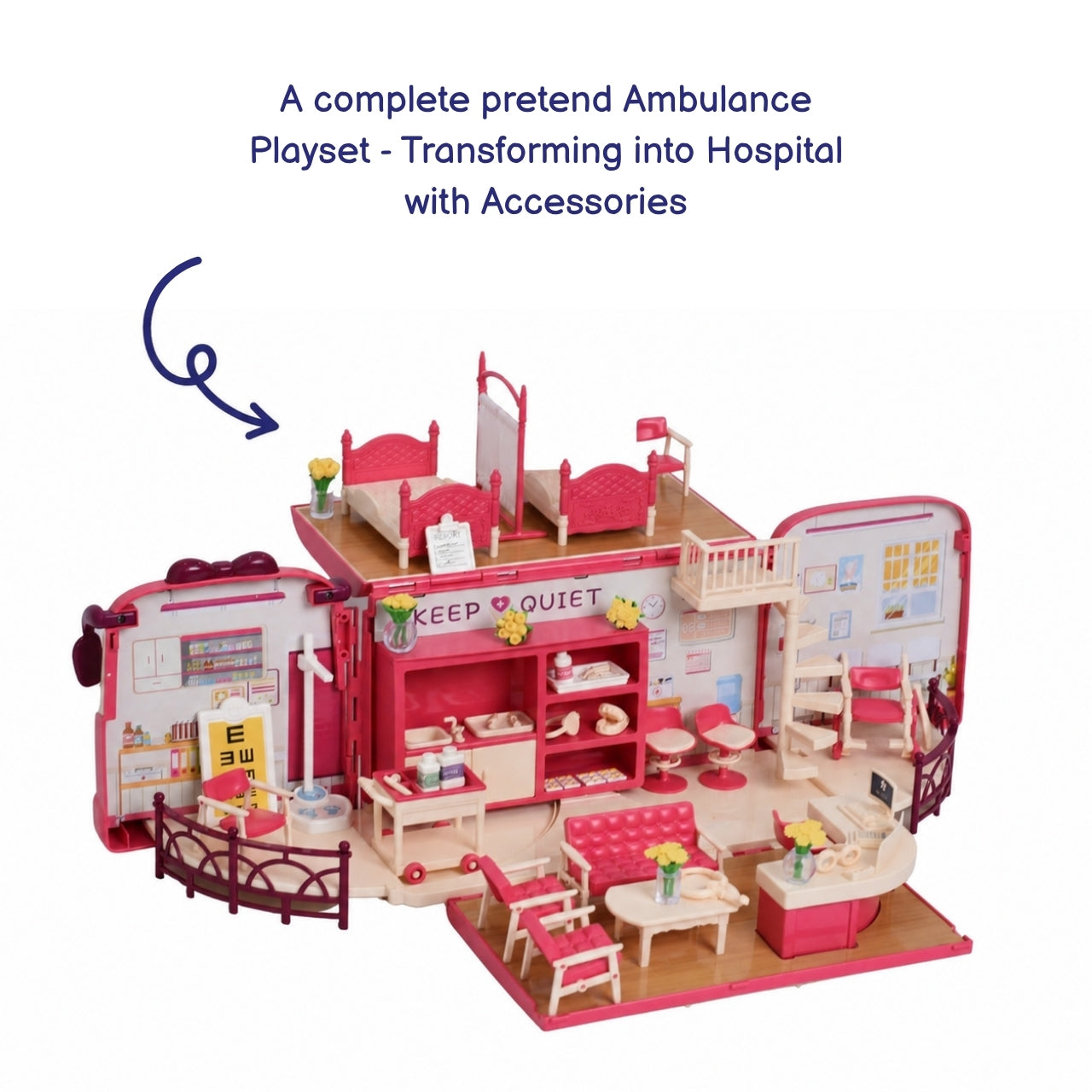 2-in-1 Convertible Ambulance Playset, Ages 3+ Years