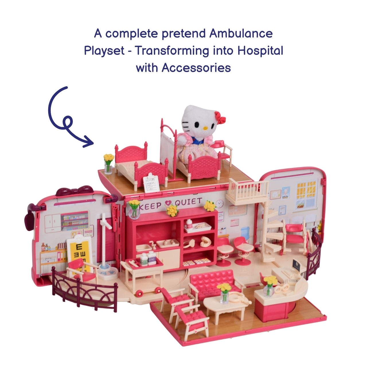 2-in-1 Convertible Ambulance Playset, Ages 3+ Years