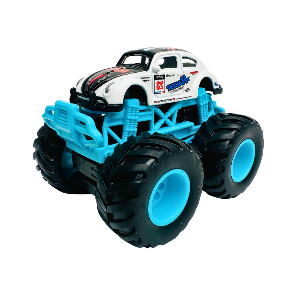 1:64 Die Cast Off Road Monster Car With Metal Body | Black/White/Blue