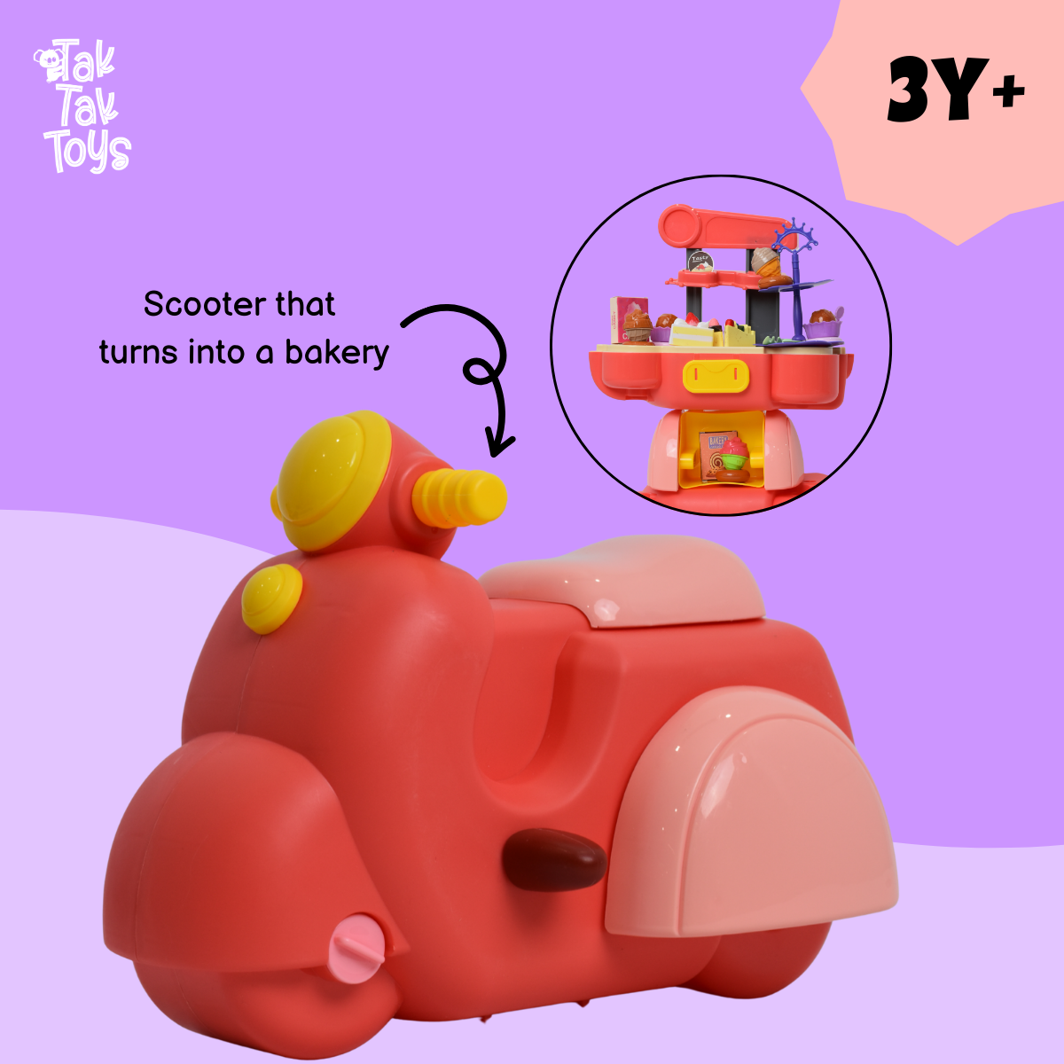 Tak Tak Toys Hello Kitty 2-in-1 Kids Scooter