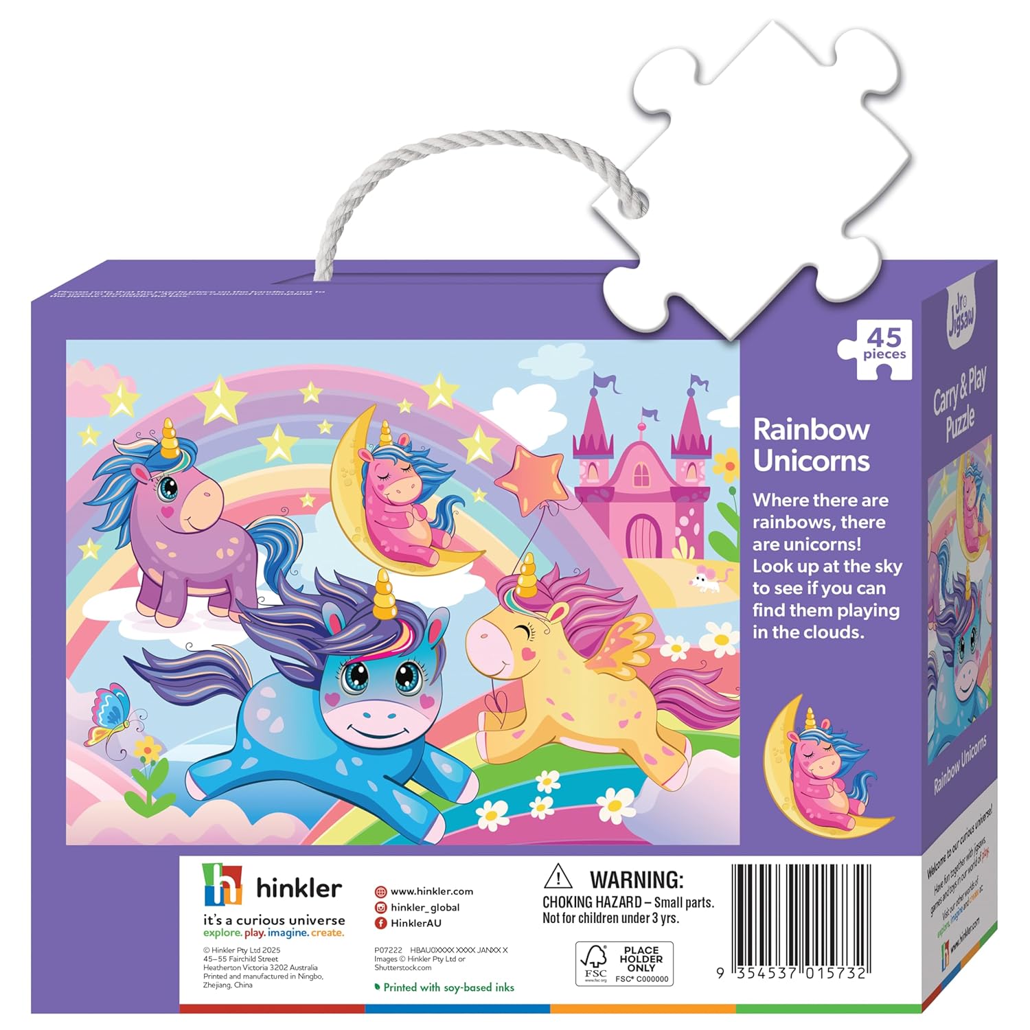 Hinkler Junior Jigsaw Carry & Play Rainbow Unicorns