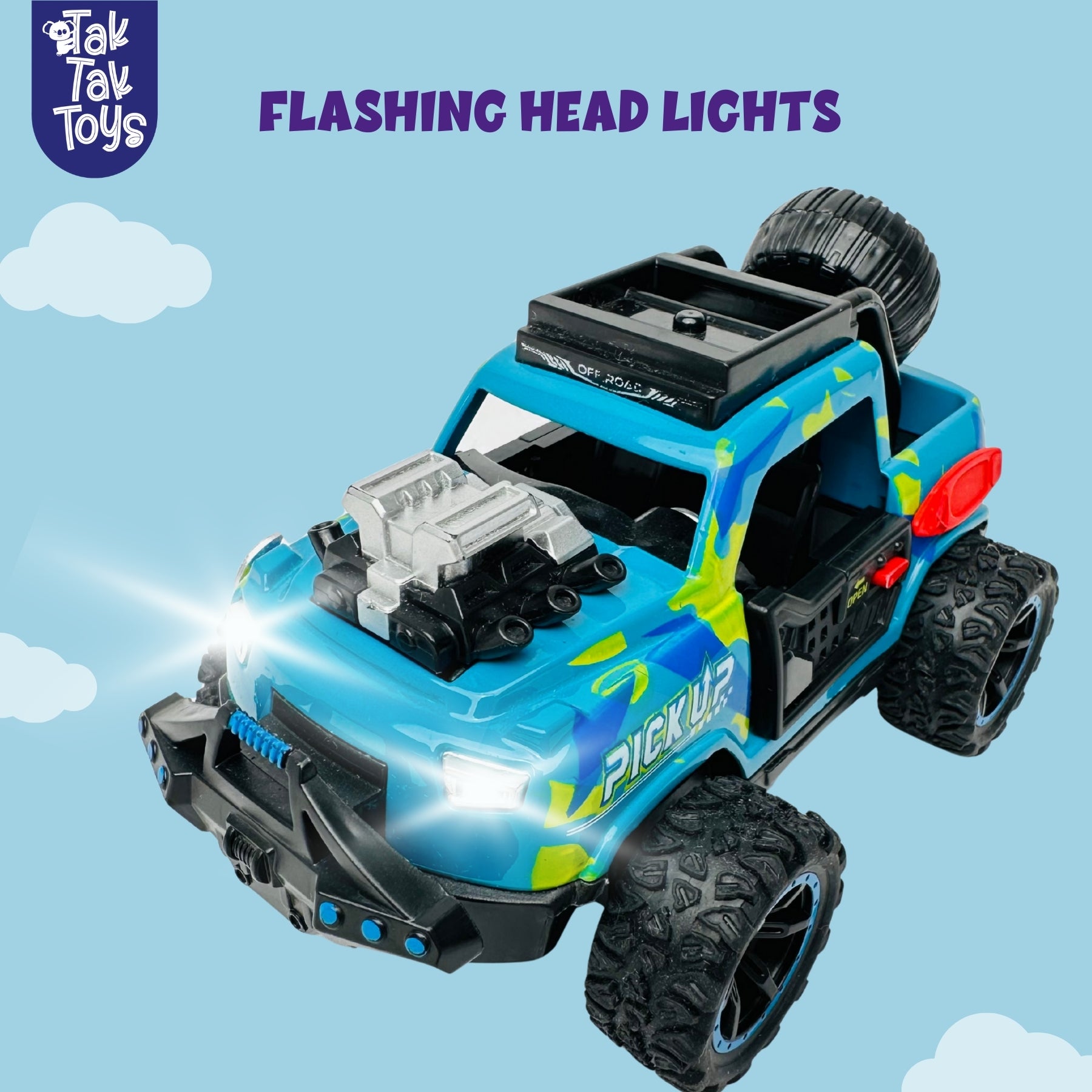 1:32 Die-Cast Off Road Monster Car With Metal Body - 2 Seater | Blue