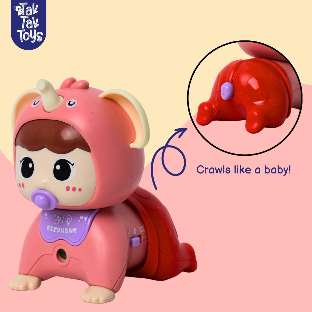 CrawlPal - Crawling Toy with Lights & Sound