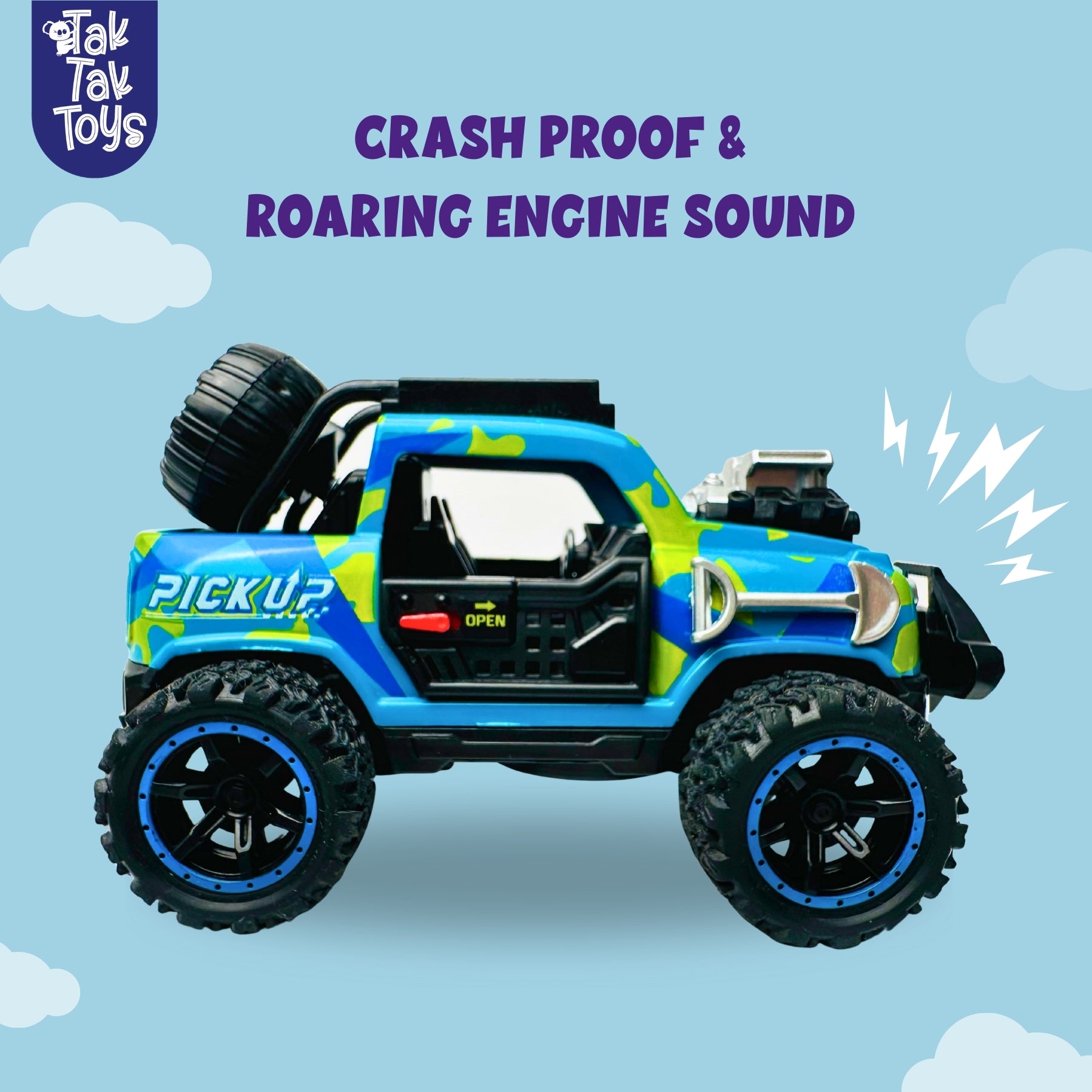 1:32 Die-Cast Off Road Monster Car With Metal Body - 2 Seater | Blue