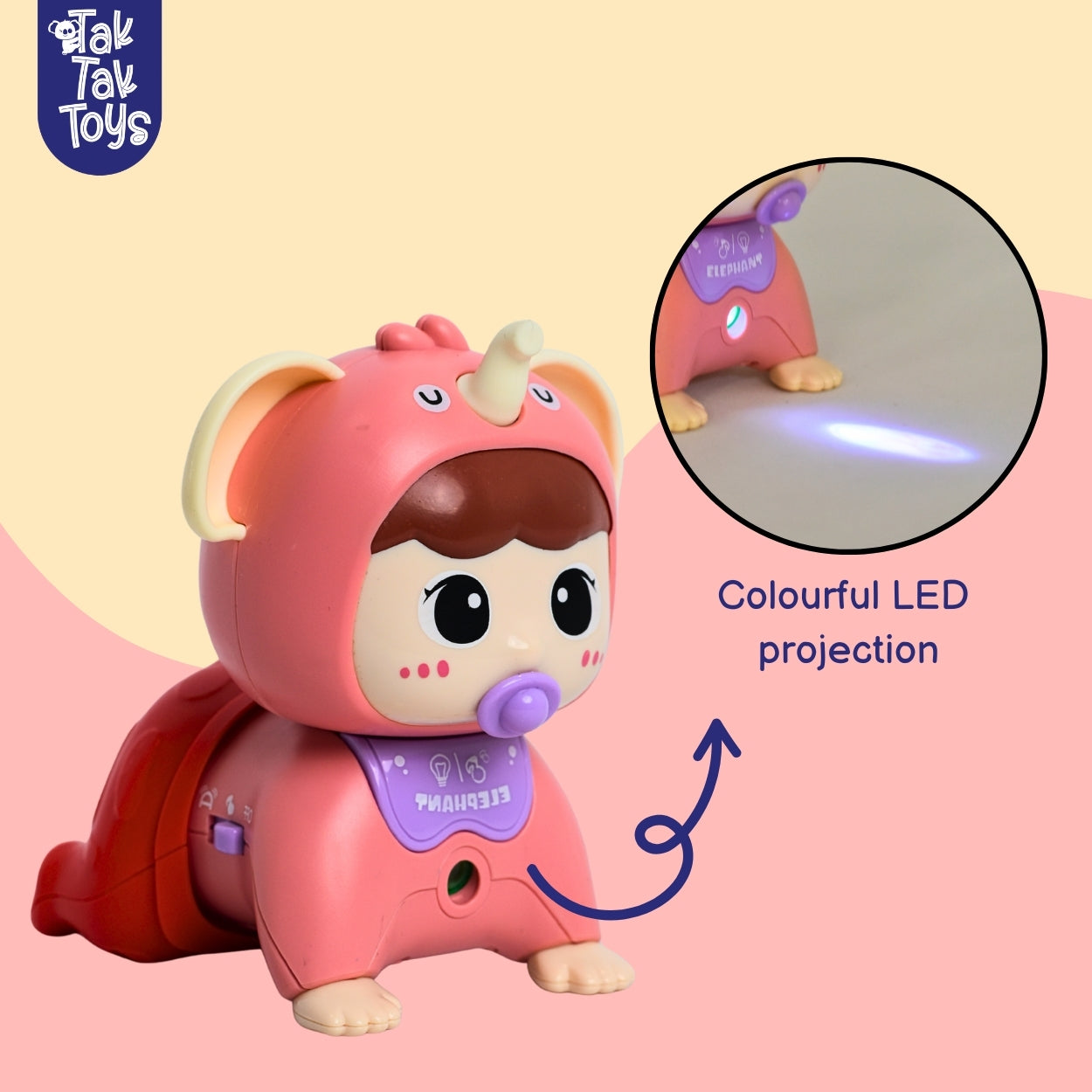 CrawlPal - Crawling Toy with Lights & Sound