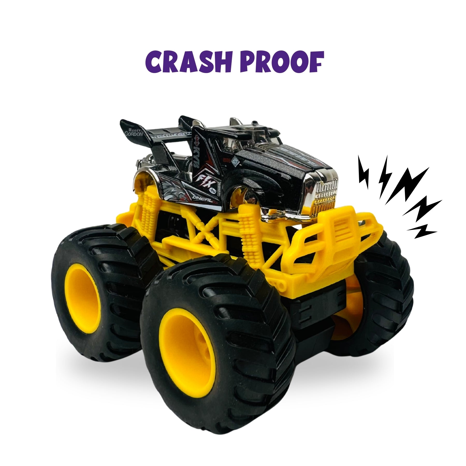 1:64 Die Cast Off Road Monster Car With Metal Body | Black/Yellow