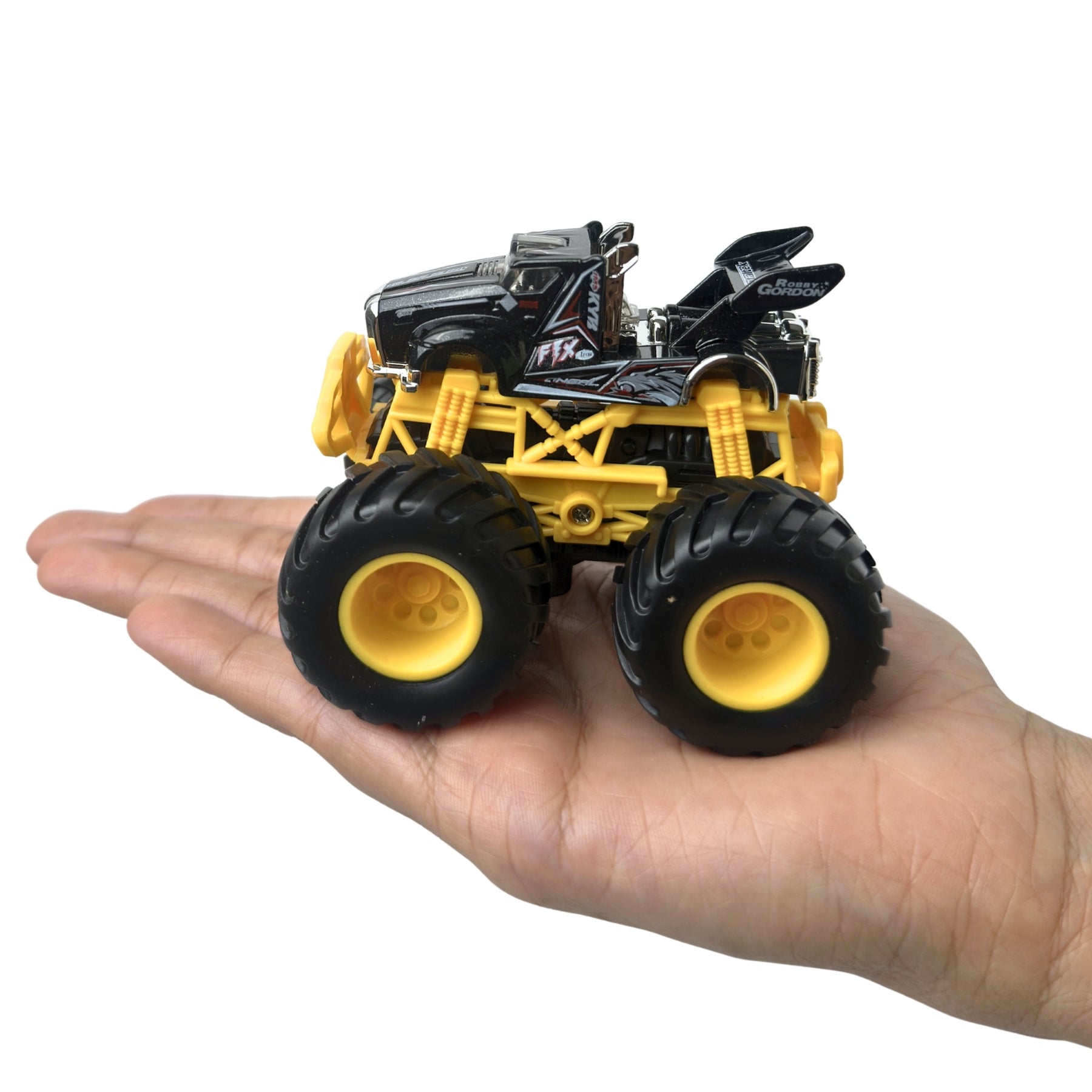 1:64 Die Cast Off Road Monster Car With Metal Body | Black/Yellow
