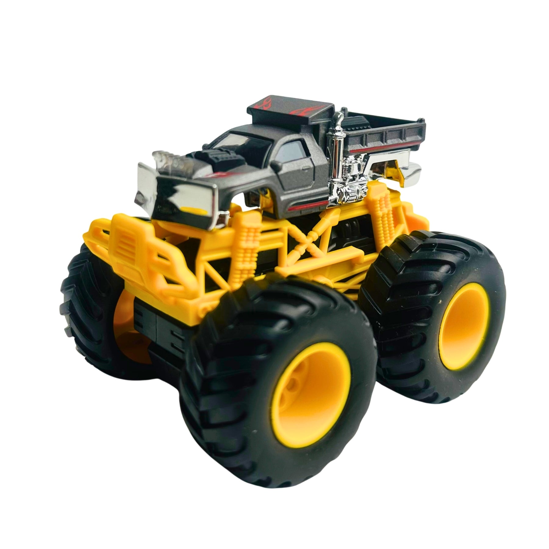 1:64 Die Cast Off Road Monster Car With Metal Body | Grey/Yellow