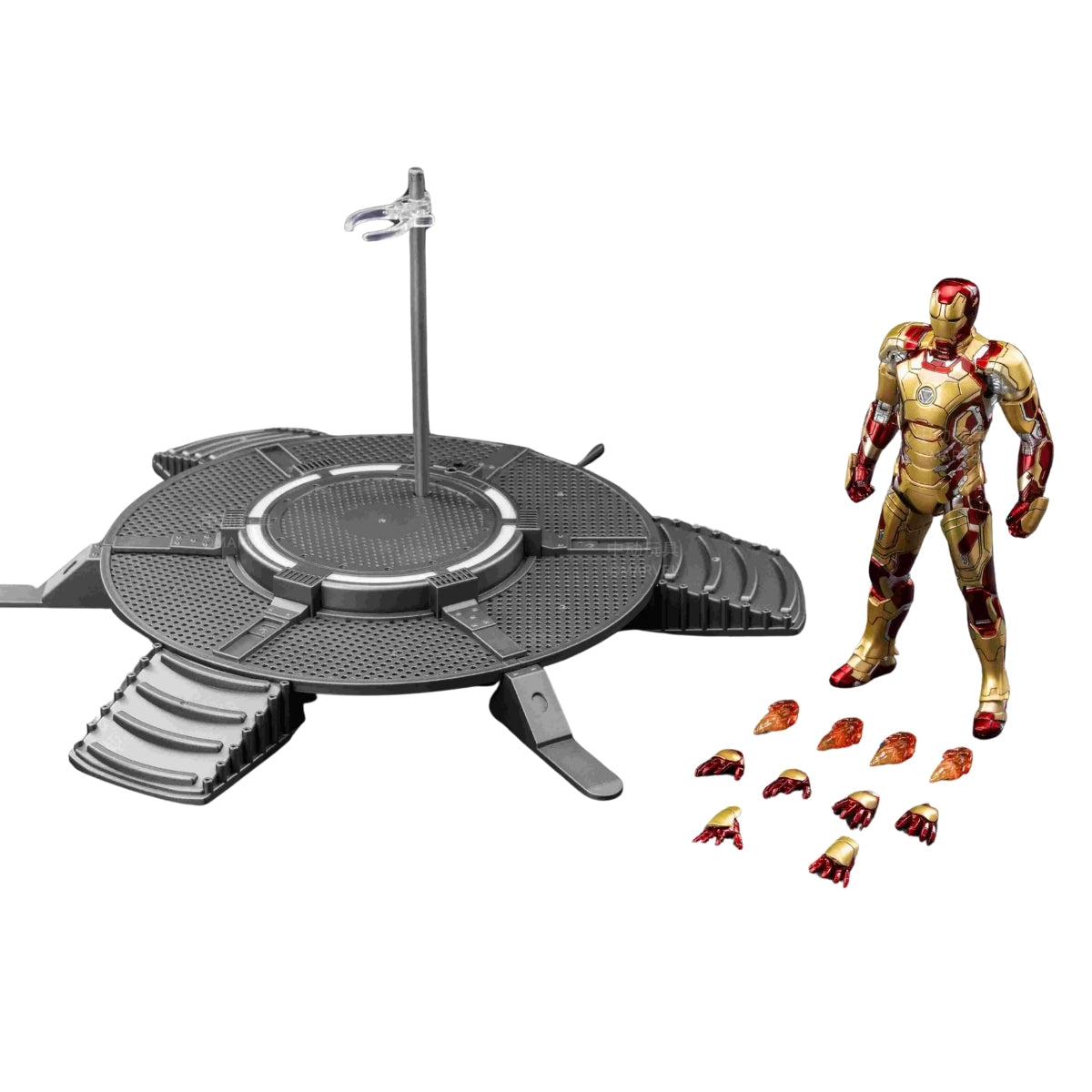 Iron Man Mark 42 with Light Up Base Set Action Figure By ZD Toys - 7 Inch | Ages 15+