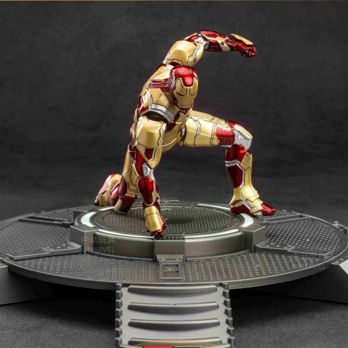 Iron Man Mark 42 with Light Up Base Set Action Figure By ZD Toys - 7 Inch | Ages 15+