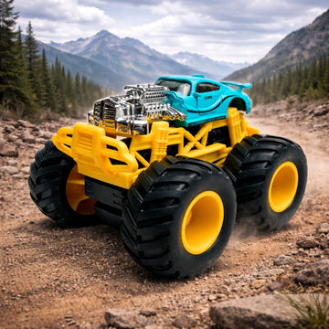 1:64 Die Cast Off Road Monster Car With Metal Body | Blue/Silver/Yellow
