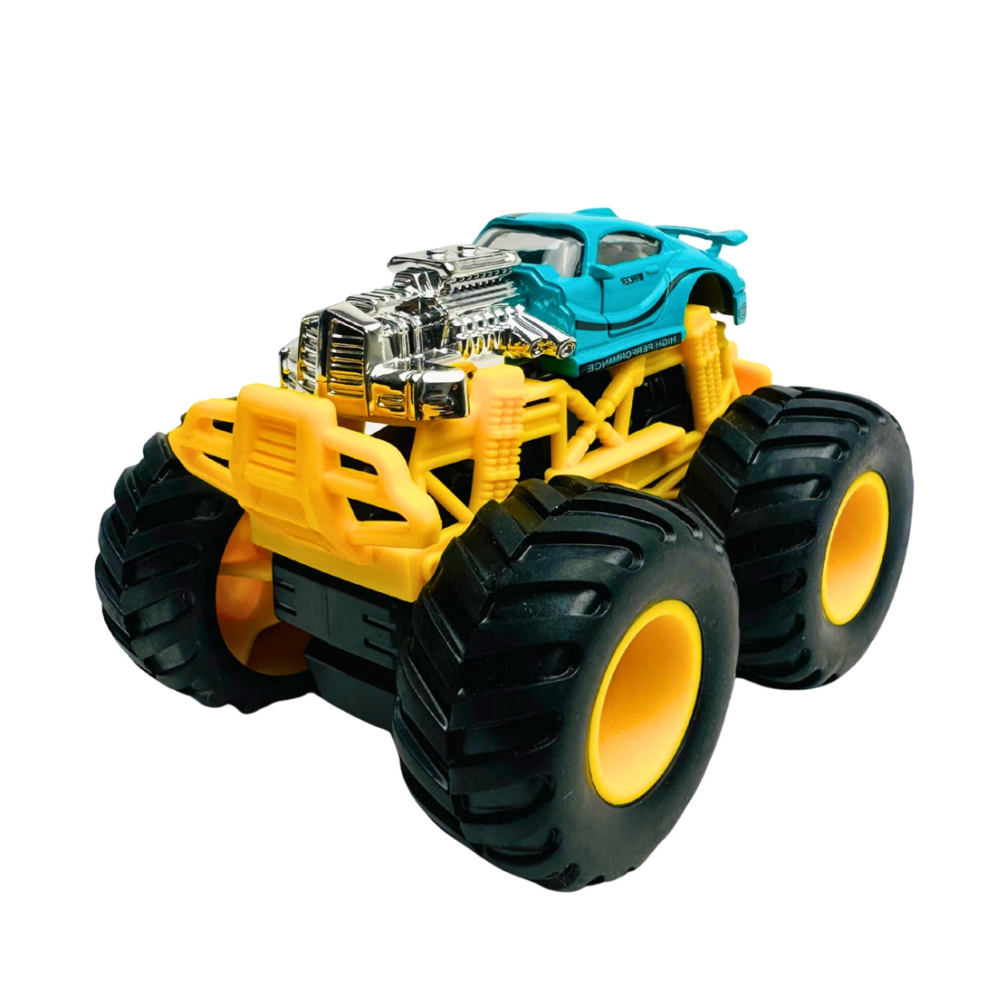 1:64 Die Cast Off Road Monster Car With Metal Body | Blue/Silver/Yellow