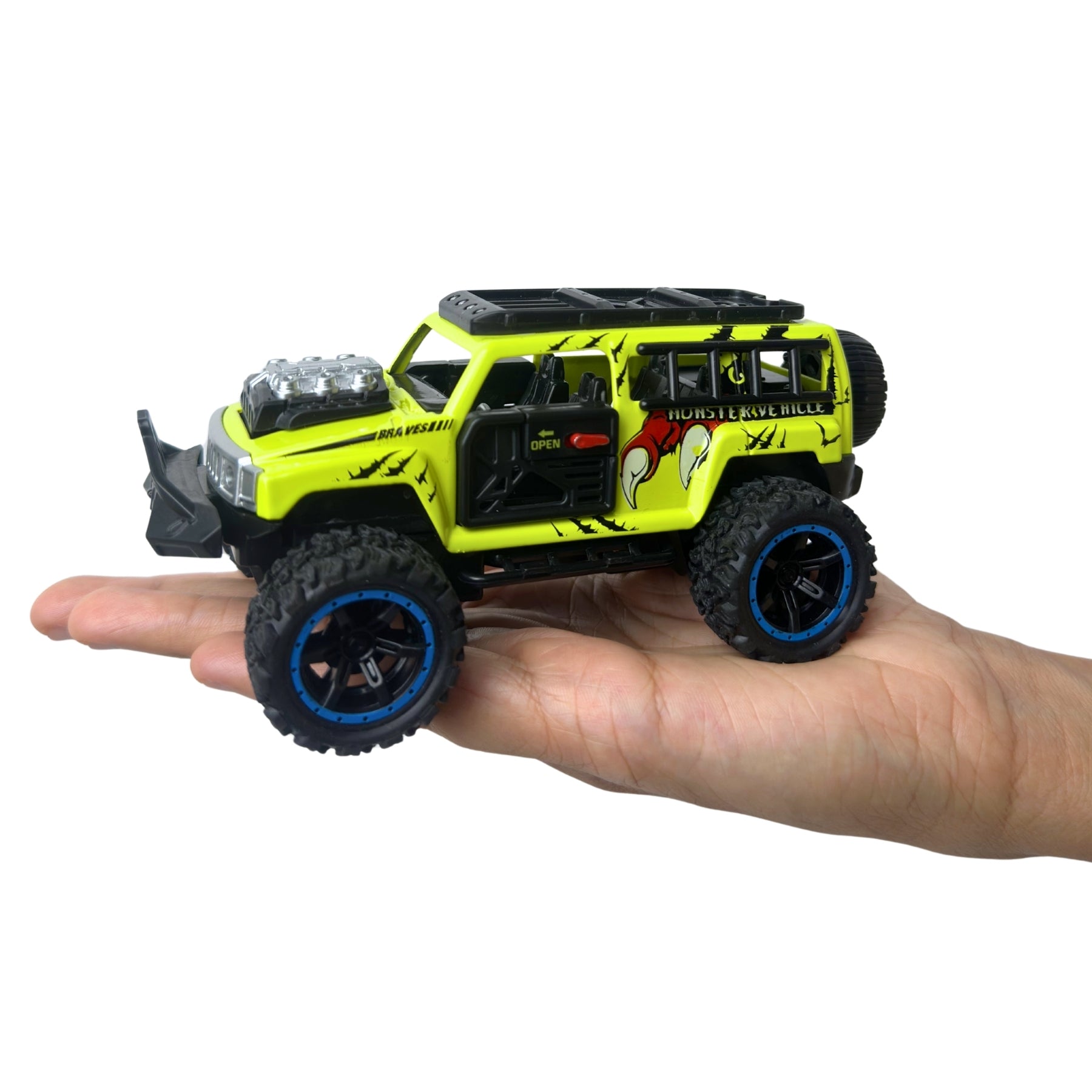1:32 Die Cast Off Road Monster Car With Metal Body - 4 Seater | Green