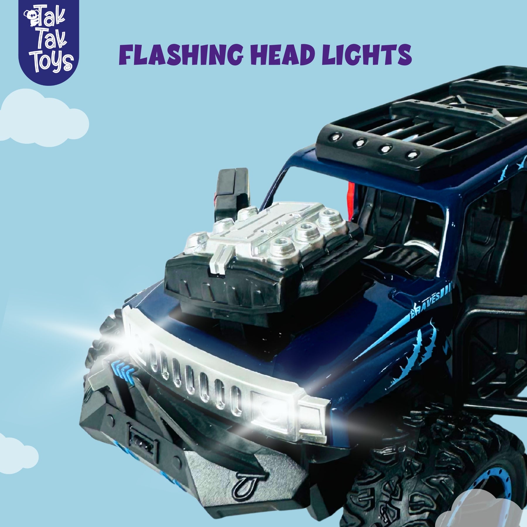 1:32 Die-Cast Off Road Monster Car With Metal Body - 4 Seater | Blue