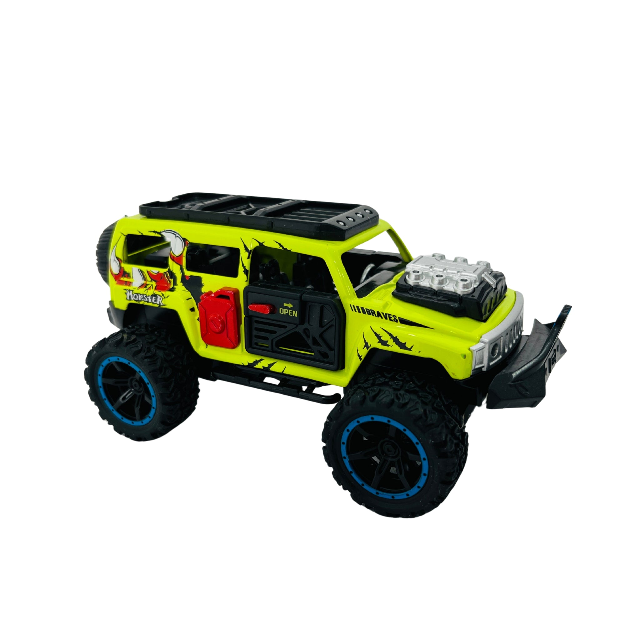 1:32 Die-Cast Off Road Monster Car With Metal Body - 4 Seater | Green