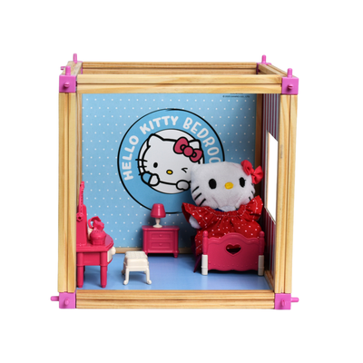 Bedroom Playset for Kids – Easy Assembly Wooden Dollhouse