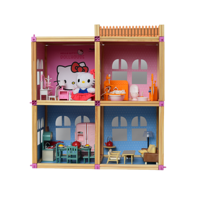 Bungalow Playset – 2 Storey Wooden Dollhouse