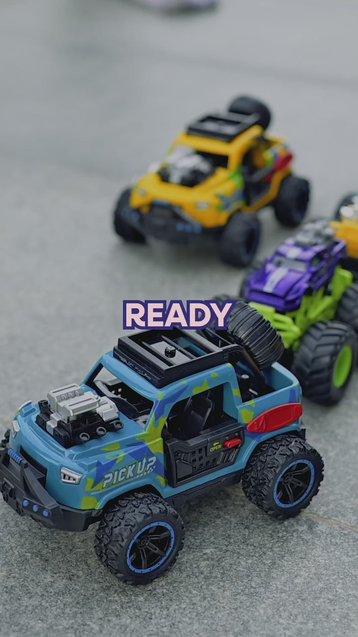 1:32 Die Cast Off Road Monster Car With Metal Body - 4 Seater | Green